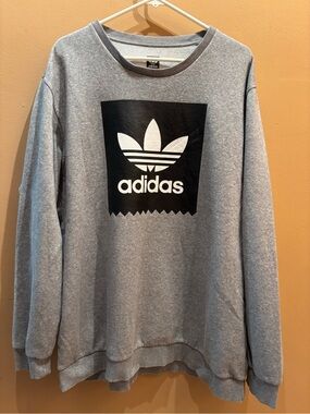 Adidas Originals Blackbird sweatshirt black  graphic white Trefoil logo 2XL